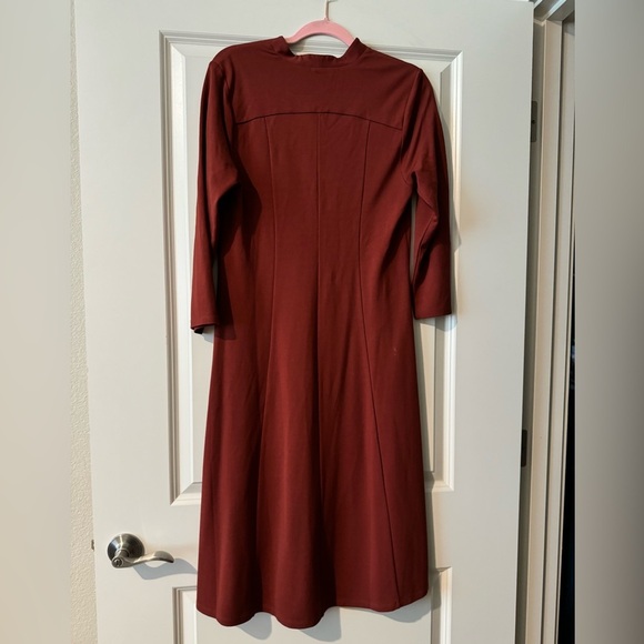Soft Surroundings Terracotta Ponte Knit Dress Size Medium A Line EUC - Picture 2 of 4